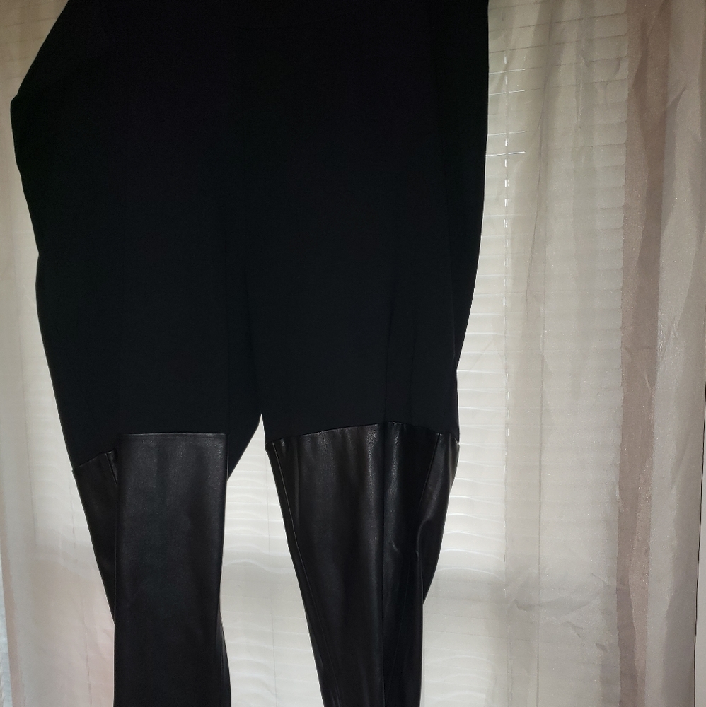Roaman's 2X (26-28) Stretch & Faux Leather Pants